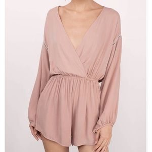 Aubrey peach plunge romper